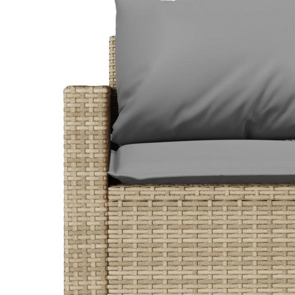 2-tlg. Garten-Essgruppe mit Kissen Beige Poly Rattan