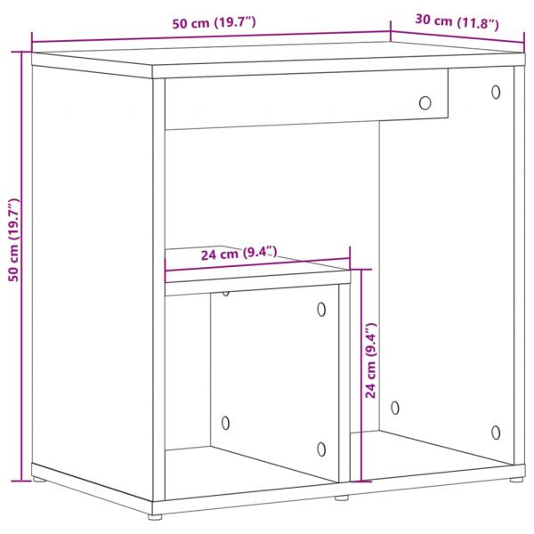 Beistelltisch Betongrau 50x30x50 cm Holzwerkstoff