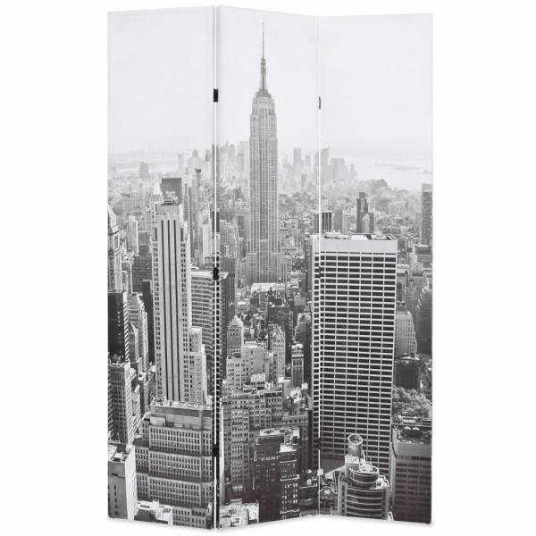 ARDEBO.de - Raumteiler klappbar 120 x 170 cm New York bei Tag Schwarz-Weiß