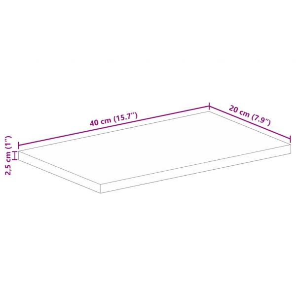 Tischplatte 40x20x2,5 cm Rechteckig Massivholz Akazie