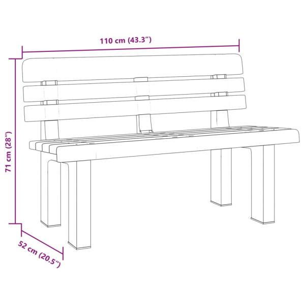 Gartenbank Anthrazit 110x52x71 cm Polypropylen