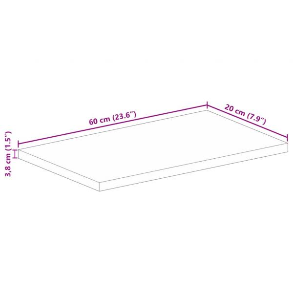 Tischplatte 60x20x3,8 cm Rechteckig Massivholz Akazie