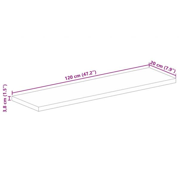 Tischplatte 120x20x3,8 cm Rechteckig Massivholz Akazie