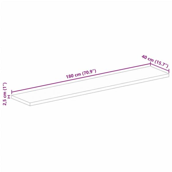 Tischplatte 180x40x2,5 cm Rechteckig Massivholz Akazie