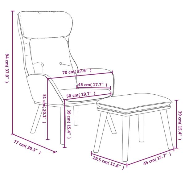 Relaxsessel mit Hocker Creme Stoff