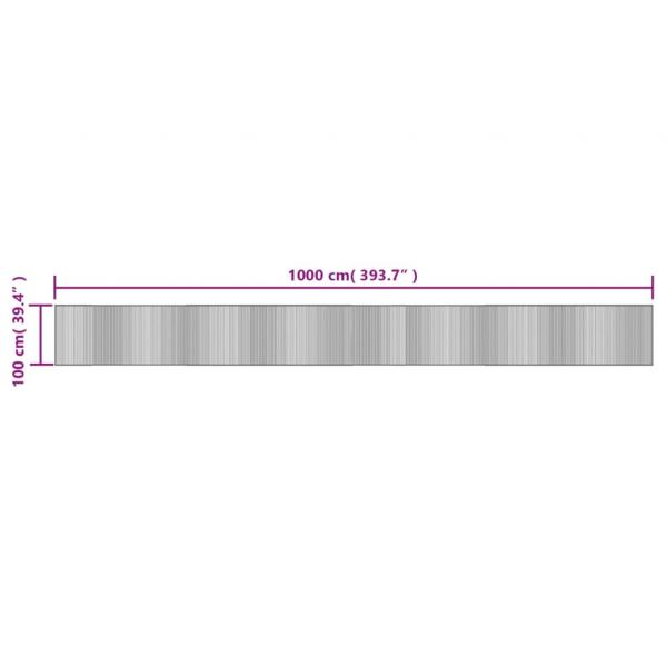 Teppich Rechteckig Natur 100x1000 cm Bambus