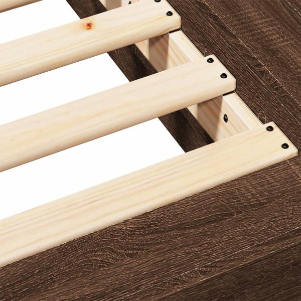 Bettgestell Braun Eichen-Optik 75x190 cm Holzwerkstoff