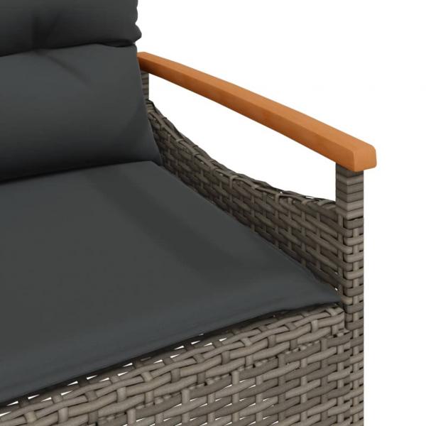 4-tlg. Garten-Sofagarnitur mit Kissen Grau Poly Rattan