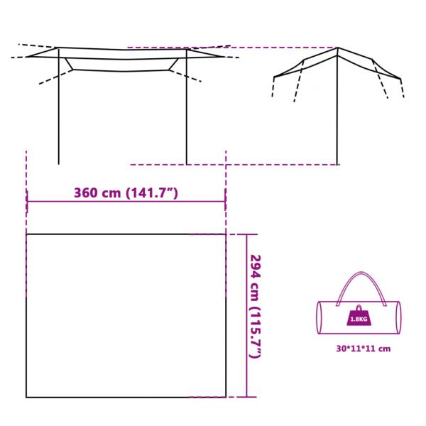 Tarp Grau und Orange 360x294 cm Wasserdicht