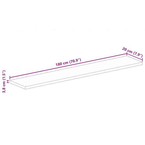 Tischplatte 180x20x3,8 cm Rechteckig Altholz Massiv