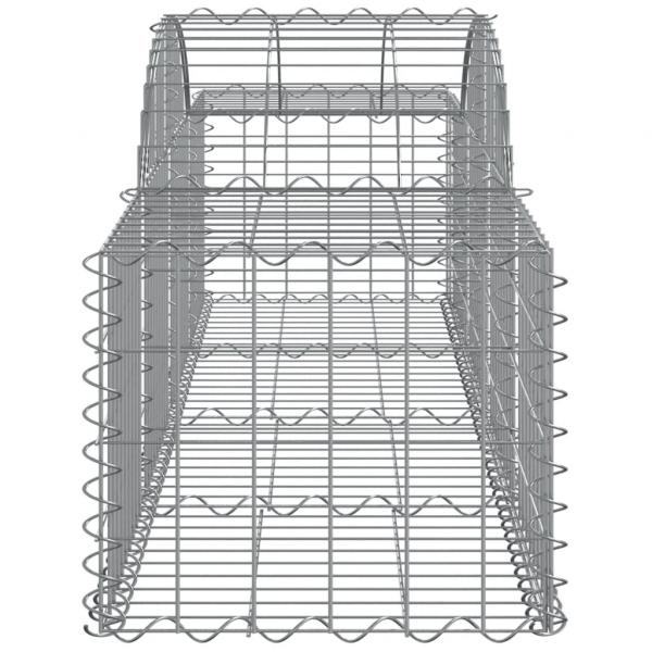 Gabionen mit Hochbogen 14 Stk. 200x50x40/60 cm Verzinktes Eisen