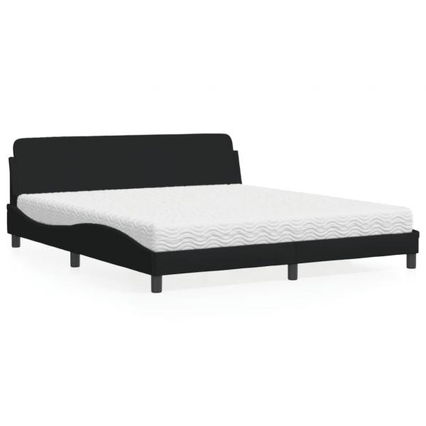 ARDEBO.de - Bett mit Matratze Schwarz 180x200 cm Stoff