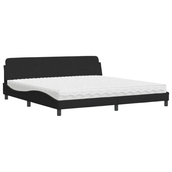 ARDEBO.de - Bett mit Matratze Schwarz 200x200 cm Samt