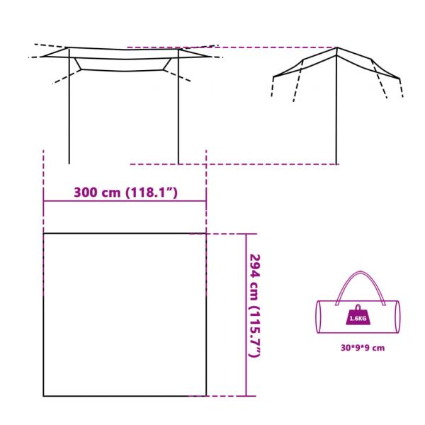 Tarp Grau und Orange 300x294 cm Wasserdicht