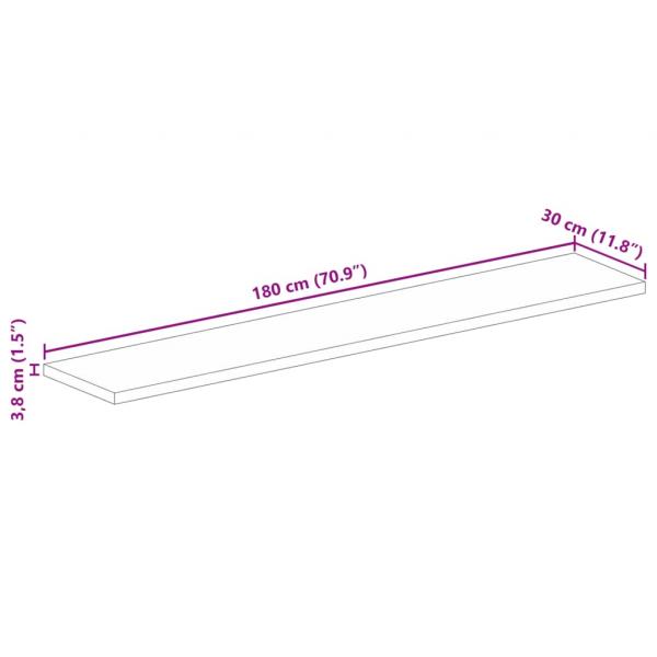 Tischplatte 180x30x3,8 cm Rechteckig Altholz Massiv