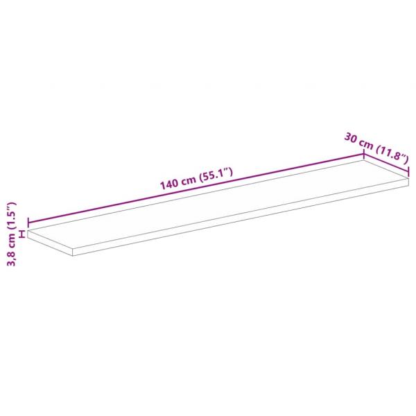 Tischplatte 140x30x3,8 cm Rechteckig Altholz Massiv