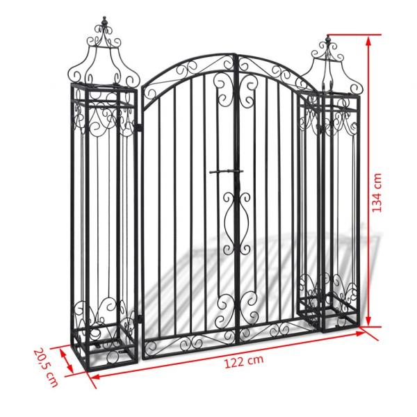 Zierendes Gartentor Schmiedeeisen 122×20,5×134 cm  