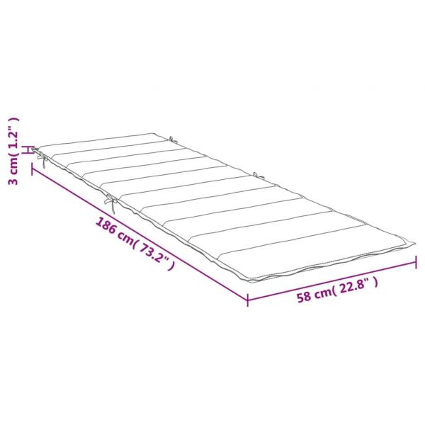 Sonnenliegen-Auflage Melange Dunkelgrau 186x58x3 cm Stoff