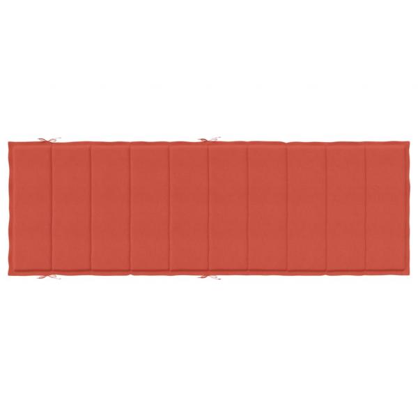 Sonnenliegen-Auflage Melange Rot 186x58x3 cm Stoff