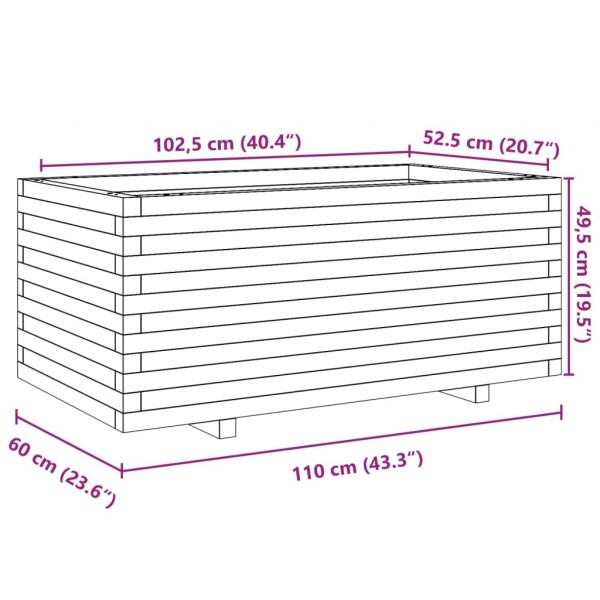 Pflanzkübel 110x60x49,5 cm Massivholz Douglasie