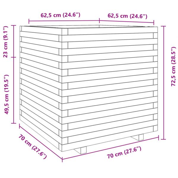 Pflanzkübel 70x70x72,5 cm Massivholz Douglasie