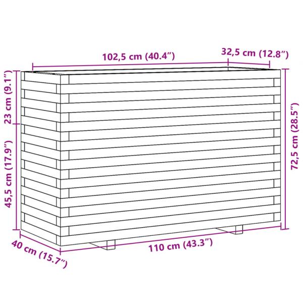 Pflanzkübel 110x40x72,5 cm Kiefernholz Imprägniert