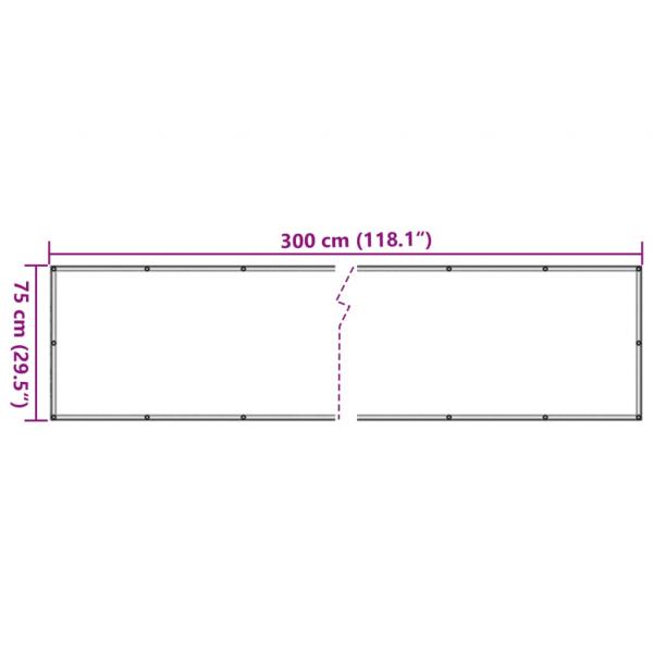 Garten-Sichtschutz Leistenstein-Optik Grau 300x75 cm PVC