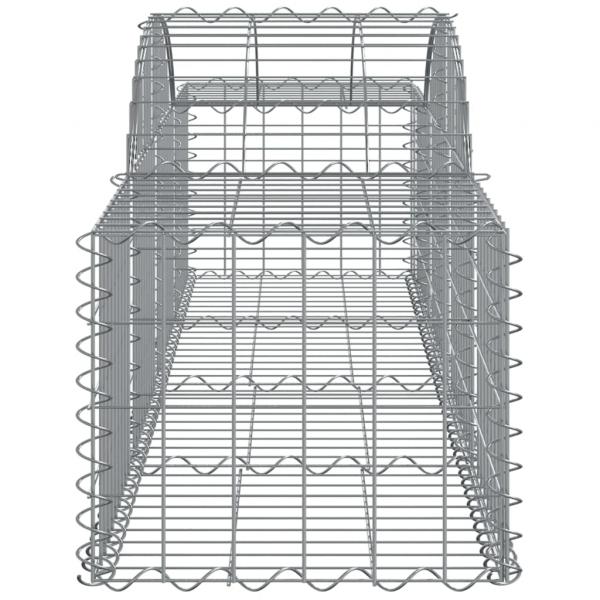 Gabionen mit Hochbogen 18 Stk. 200x50x40/60 cm Verzinktes Eisen