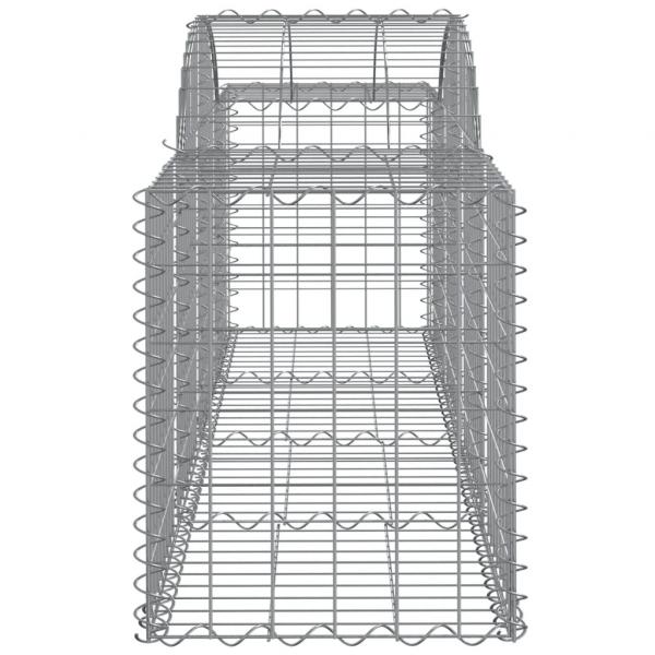 Gabionen mit Hochbogen 25 Stk. 200x50x60/80 cm Verzinktes Eisen