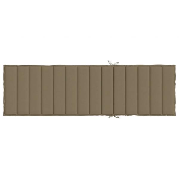 Sonnenliegen-Auflage Melange Taupe 200x50x4 cm Stoff