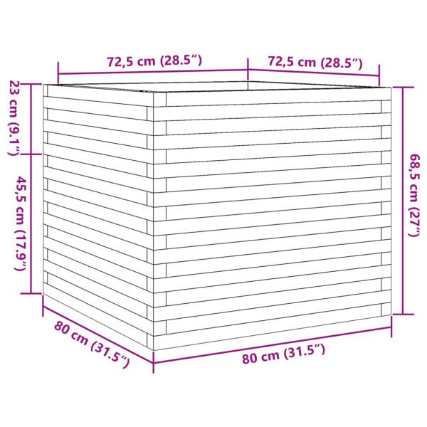 Pflanzkübel 80x80x68,5 cm Kiefernholz Imprägniert