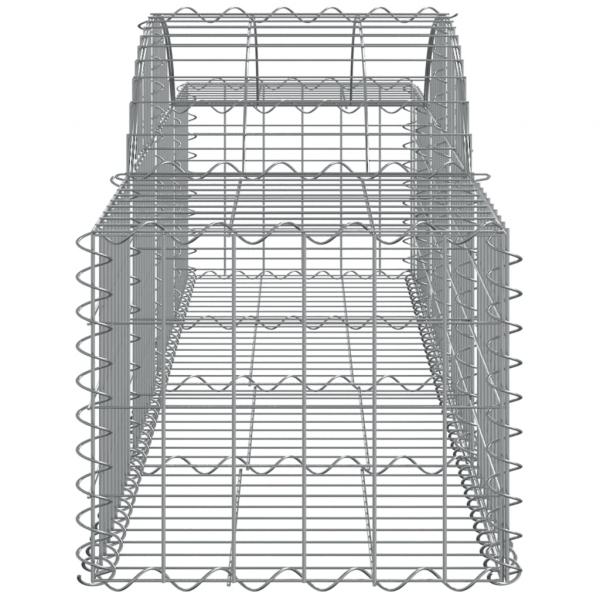 Gabionen mit Hochbogen 15 Stk. 200x50x40/60 cm Verzinktes Eisen