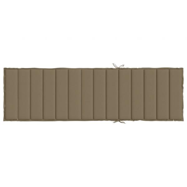 Sonnenliegen-Auflage Melange Taupe 200x60x4 cm Stoff