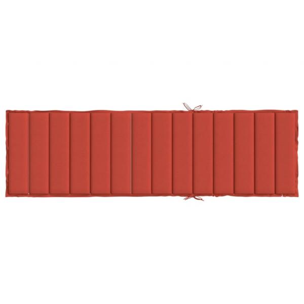 Sonnenliegen-Auflage Melange Rot 200x60x4 cm Stoff