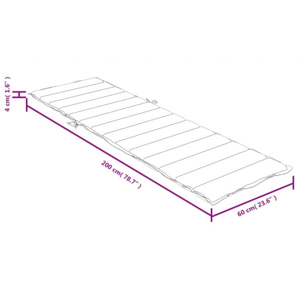 Sonnenliegen-Auflage Melange Rot 200x60x4 cm Stoff