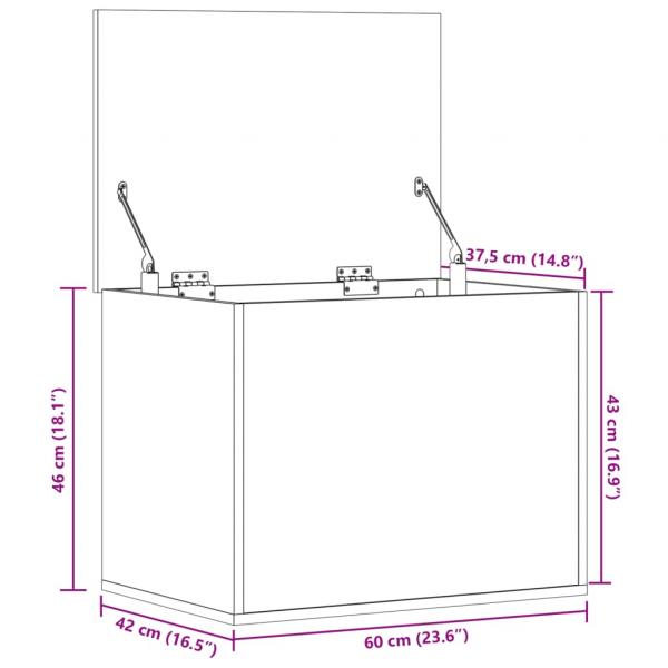 Truhe Braun Eichen-Optik 60x42x46 cm Holzwerkstoff