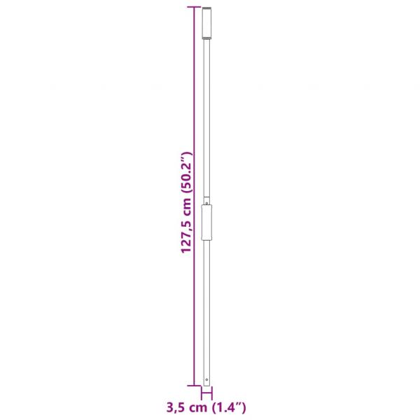 Heugabel-Stiel Ø3,5x127,5 cm Schwarz Stahl