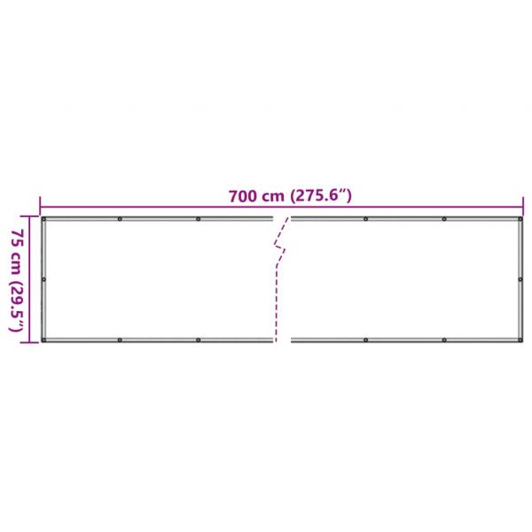 Garten-Sichtschutz Leistenstein-Optik Grau 700x75 cm PVC