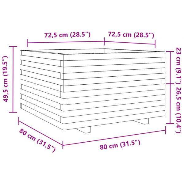 Pflanzkübel 80x80x49,5 cm Massivholz Douglasie