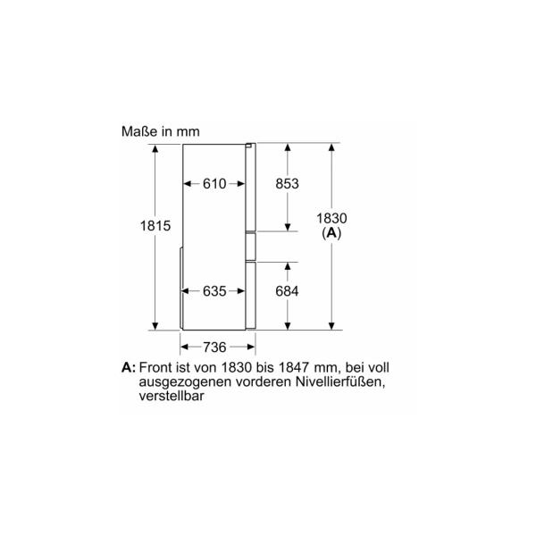 Siemens KF96RSBEA iQ700 Side-by-Side-Kombination mit Getränkeschublade, 90,6 cm breit, 572 L, noFrost, Multi-Airflow-System, Home Connect, schwarz