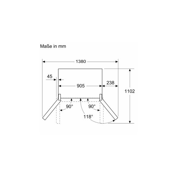 Siemens KF96RSBEA iQ700 Side-by-Side-Kombination mit Getränkeschublade, 90,6 cm breit, 572 L, noFrost, Multi-Airflow-System, Home Connect, schwarz