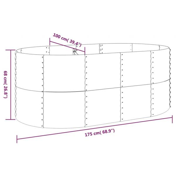 Hochbeet Pulverbeschichteter Stahl 175x100x68 cm Anthrazit