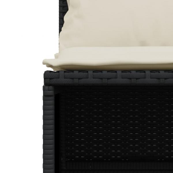 5-tlg. Garten-Sofagarnitur mit Kissen Schwarz Poly Rattan