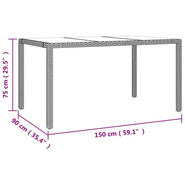 5-tlg. Garten-Essgruppe mit Kissen Beige Poly Rattan