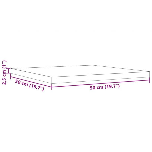 Tischplatte 50x50x2,5 cm Quadratisch Massivholz Kiefer