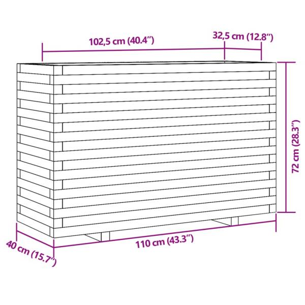 Pflanzkübel 110x40x72 cm Kiefernholz Imprägniert