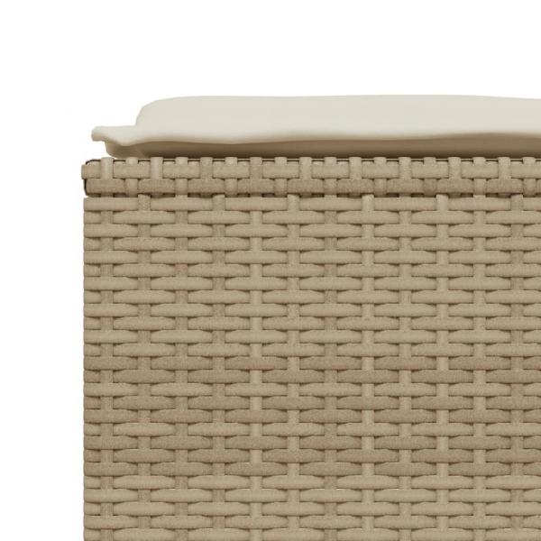 5-tlg. Garten-Sofagarnitur mit Kissen Beige Poly Rattan