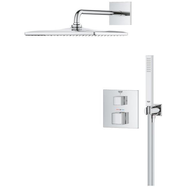 GROHE Precision Cube Duschsystem, Quickfix, Unterputz, mit Vitalio Rain Mono 310 Cube, chrom (34879000)