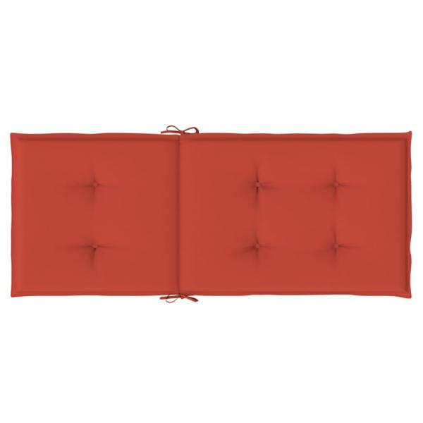 Hochlehner-Auflagen 4 Stk. Melange Rot 120x50x4 cm Stoff