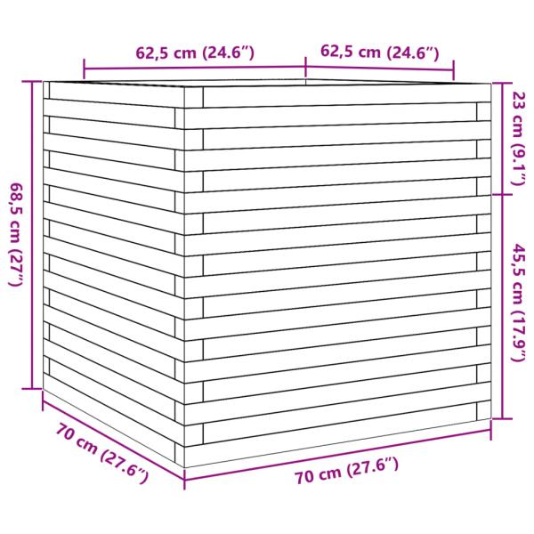 Pflanzkübel 70x70x68,5 cm Kiefernholz Imprägniert